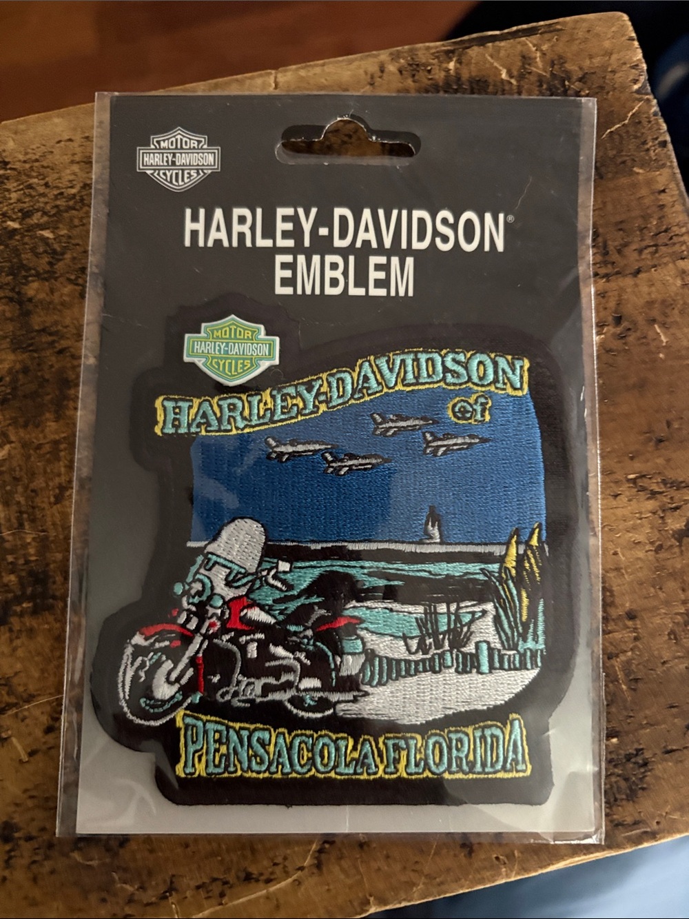 Harley-Davidson Pensacola Florida Emblem Patch - Blue/Black/Yellow/Red